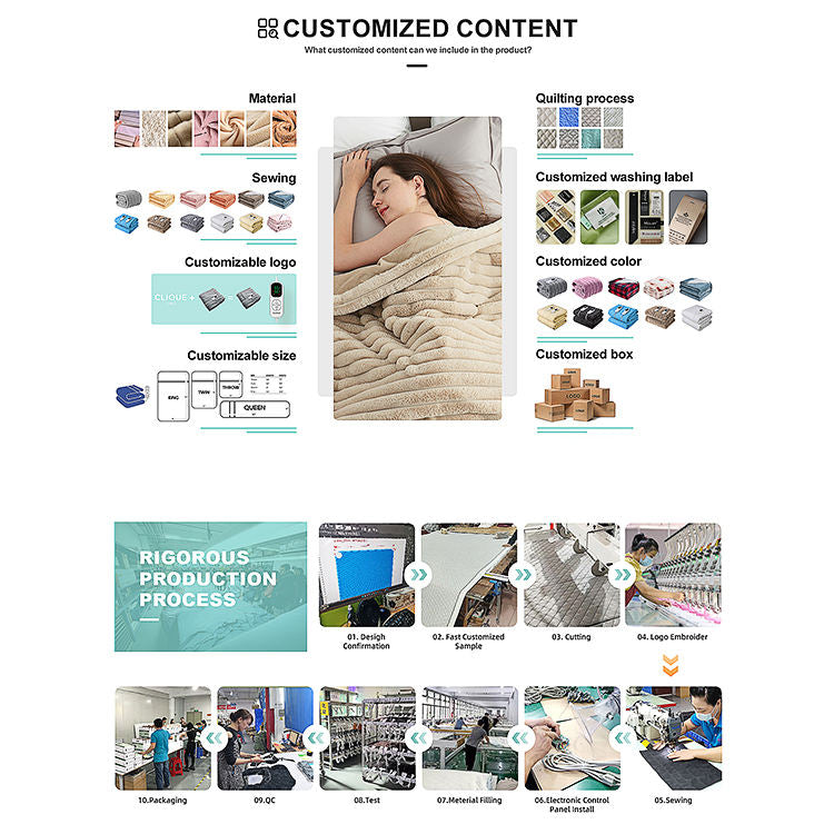 Electric Heated Oversized Plush Flannel Sherpa Fleece Hoodie Blanket