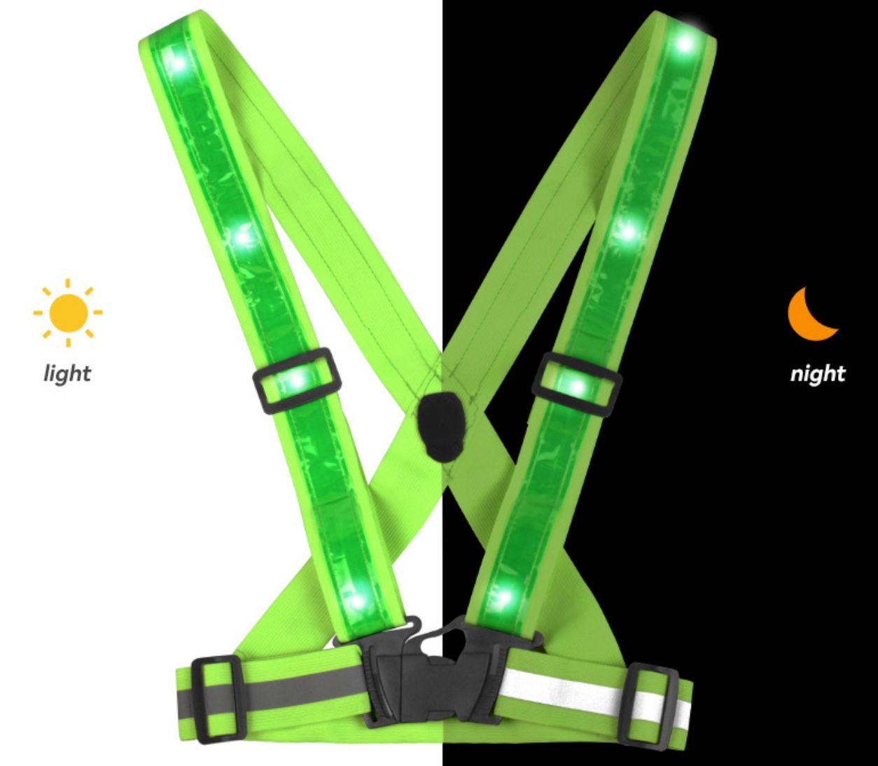 Halo-run LED Rechargeable pull-over Straps