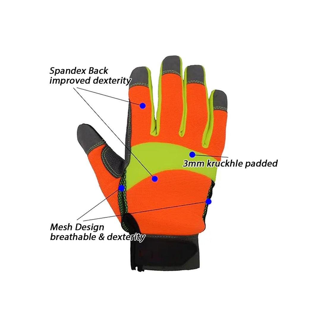 Best Performance High Quality Leather Reflective Anti-slip Anti-Heat Anti-Cut Anti-Vibration Anti-Static Safety Gloves