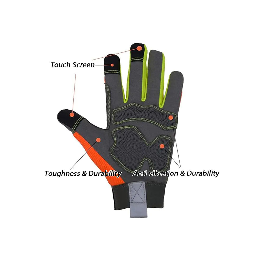 Best Performance High Quality Leather Reflective Anti-slip Anti-Heat Anti-Cut Anti-Vibration Anti-Static Safety Gloves