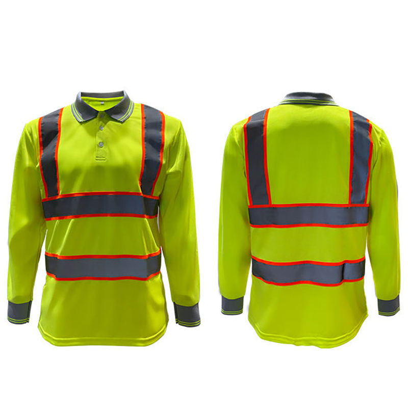 Construction Safety&nbsp;Reflective&nbsp; Polo Polyester Long Sleeve Shirt&nbsp;