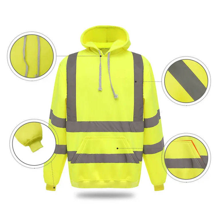 Mens Hoodies luorescent  Construction Reflective Safety Workwear