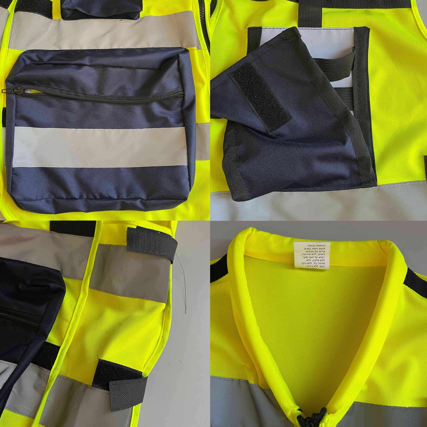CLASS 2 Hi Viz Safety Jacket Engineering Construction Workwear Safety Multi Pocket High Reflective Vest with Zipper