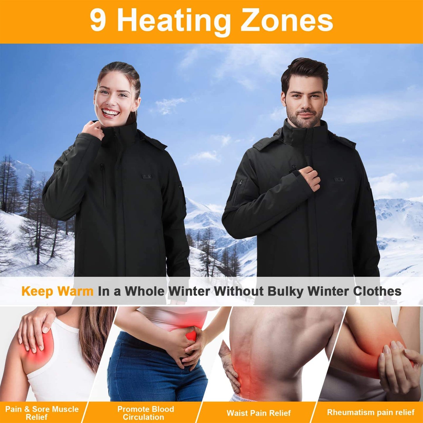 Halo-heat rechargeable jacket or vest.