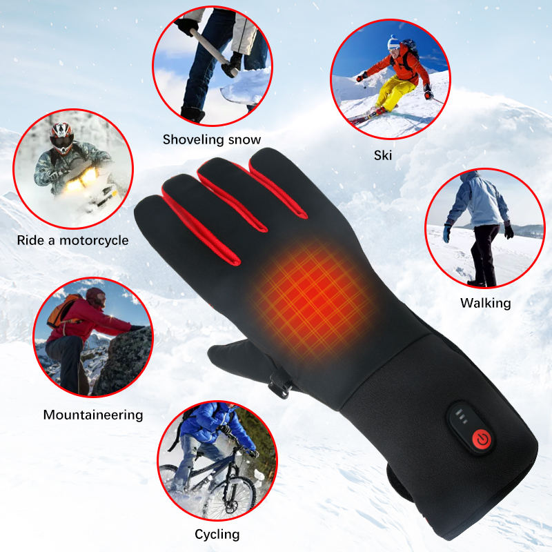 Waterproof Heated&nbsp; Battery Powered Touch Screen Thin Winter Gloves