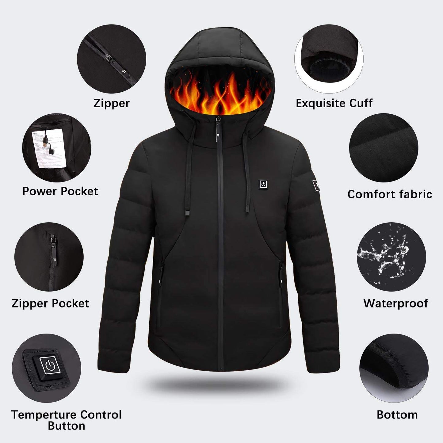 Halo-heat rechargeable jacket or vest.