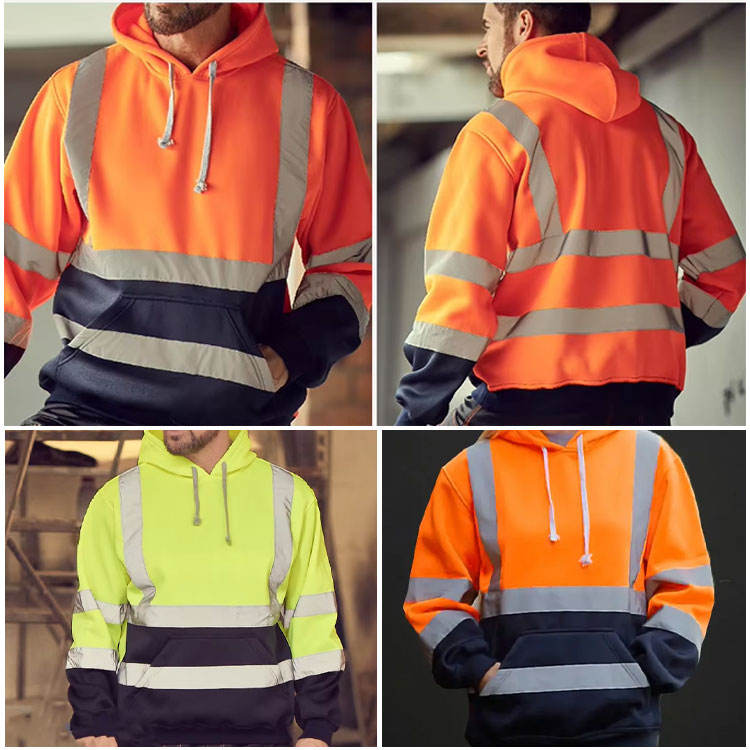 Mens Hoodies luorescent  Construction Reflective Safety Workwear