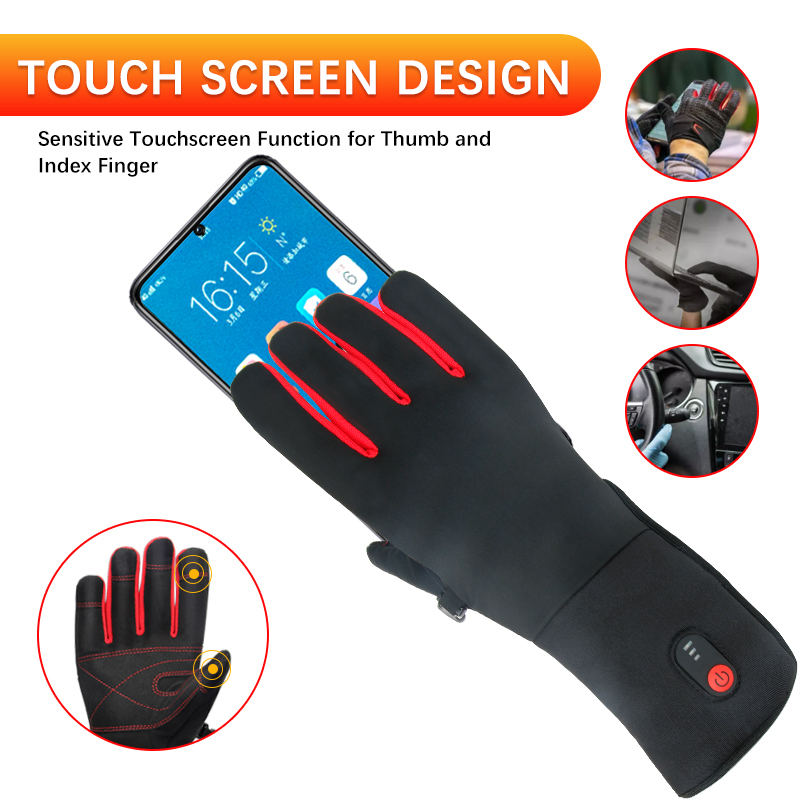 Waterproof Heated&nbsp; Battery Powered Touch Screen Thin Winter Gloves