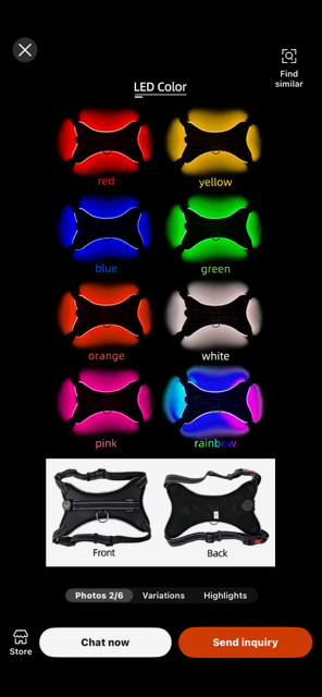 Halo-dog led rechargeable leash & Harness combined.
