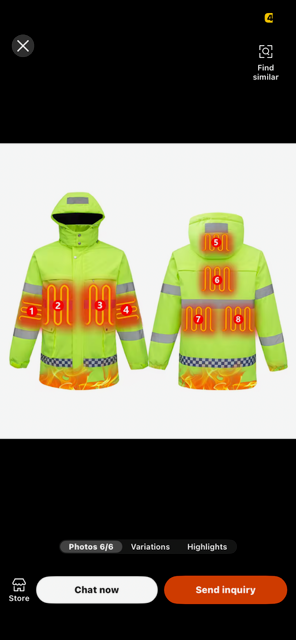 Halo-Const Rechargeable Heated Reflective Safety Jacket