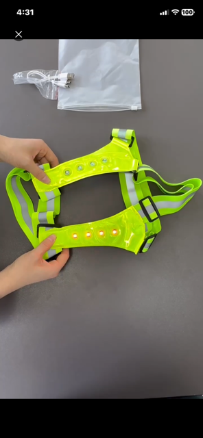 Halo-run LED Rechargeable pull-over Straps
