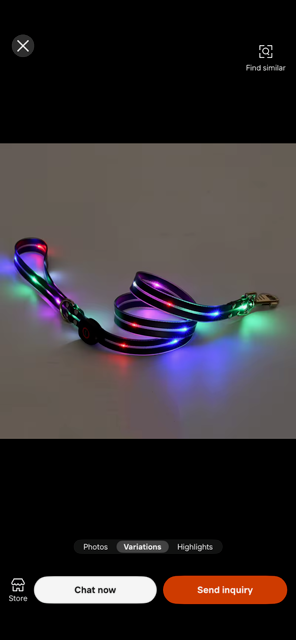 Halo-dog LED rechargeable leash & collar combined