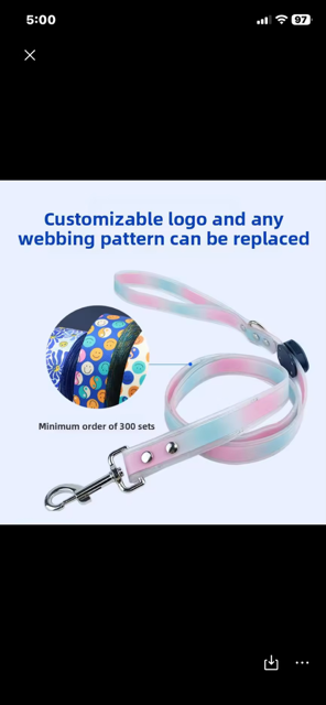 Halo-dog LED rechargeable leash & collar combined