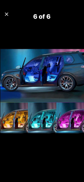 Visible at night LED Interior car light system.