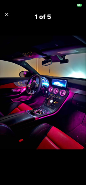 Visible at night LED Interior car light system.