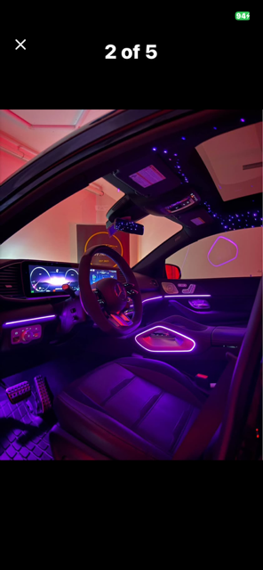 Visible at night LED Interior car light system.