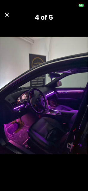 Visible at night LED Interior car light system.