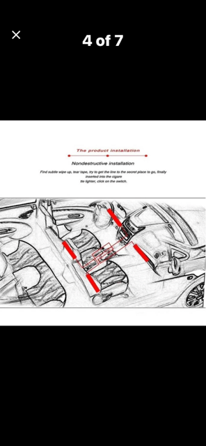 Visible at night LED Interior car light system.