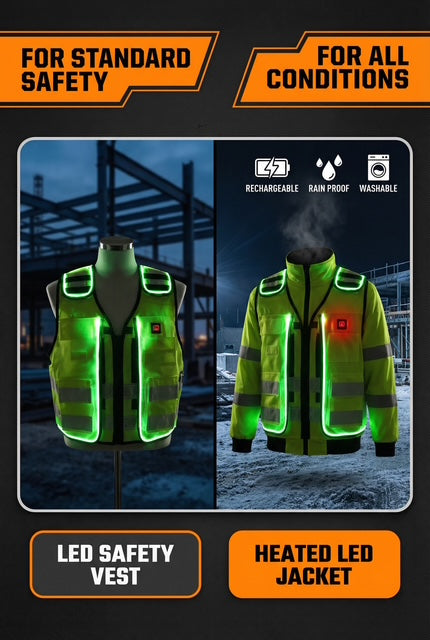 Halo-Const LED rechargeable heated Safety Vest