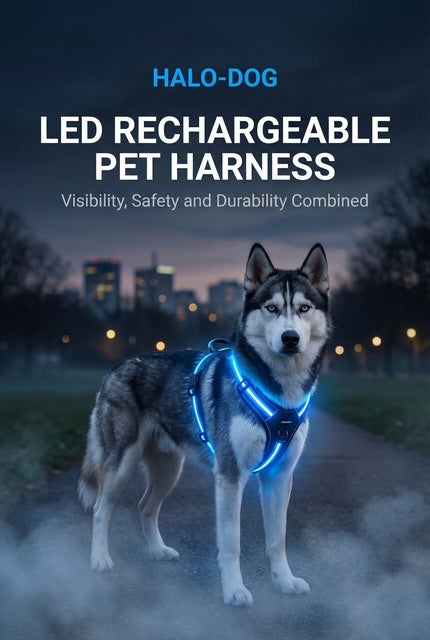 Halo-dog led rechargeable leash & Harness combined.