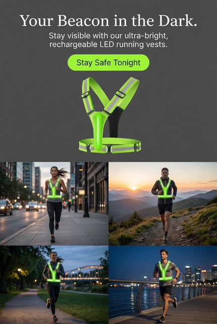 Halo-run LED Rechargeable pull-over Straps